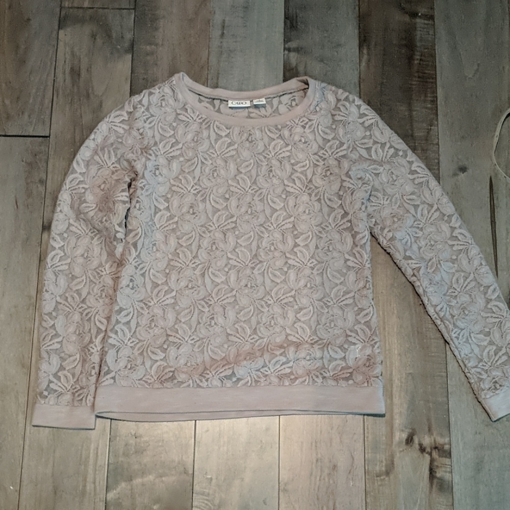 Women's Beige Lace Top